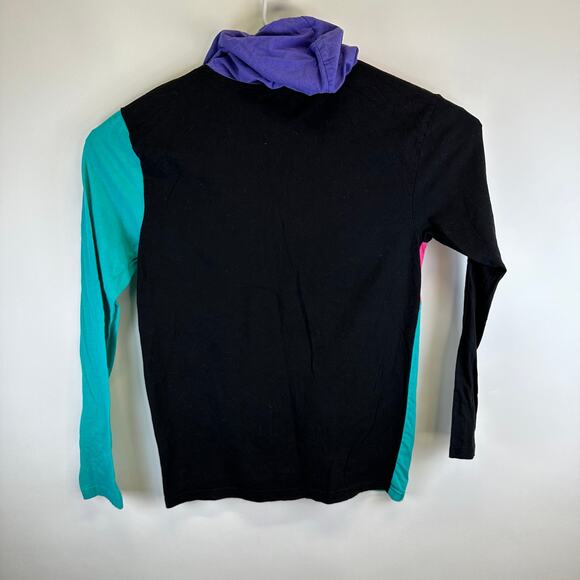 Reason Long Sleeve Neon Colorblock Hooded T Shirt Mens Size Medium Retro - Picture 10 of 13